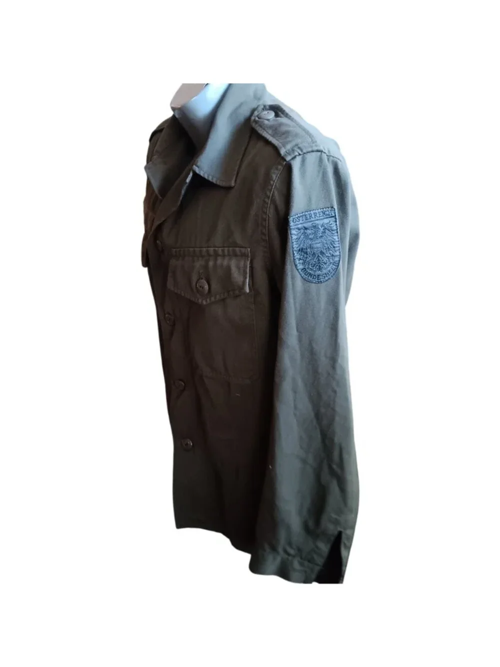 Army Shirt Jacket Large Vintage 1994s Austrian Osterreich Bundesheer 96-100 III-